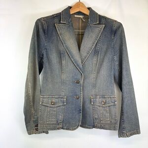 Vintage denim blazer w stretch y2k Nordstrom classiques entier Med Petite
